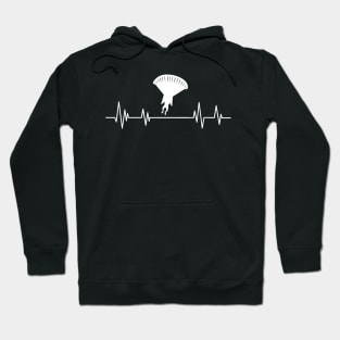 Heartbeat skydiving - parachuting, Skydivers gift Parachute Jump Heartbeat, Hoodie